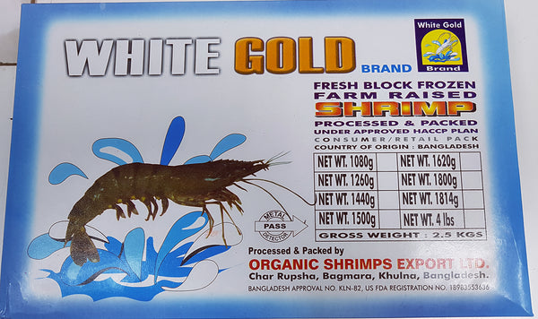 CREVETTES DECORTIQUEES PTO 1,8KG (1.26KG NET) Origine: Bangladesh