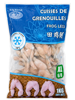 CUISSE DE GRENOUILLE GROSSE TAILLE 1KG (80% NET) Origine: Vietnam