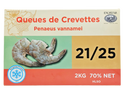 QUEUE DE CREVETTE VANNAMEI VIETNAM 2KG (1,4KG NET) Origine: Vietnam