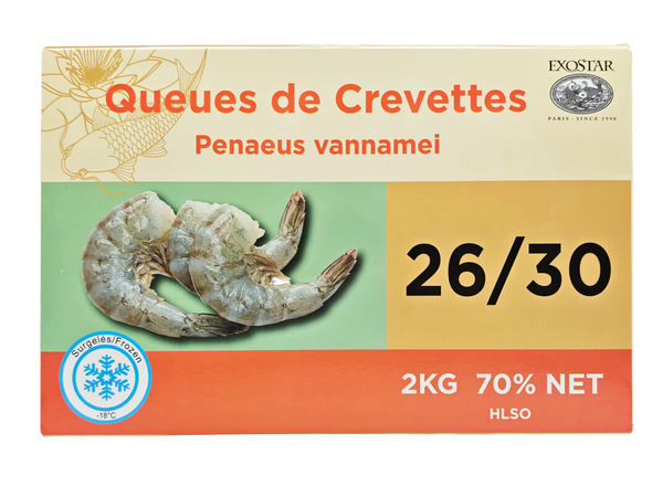 QUEUE DE CREVETTE VANNAMEI VIETNAM 2KG (1,4KG NET) Origine: Vietnam