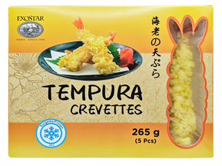 CREVETTES TEMPURA GÉANTES PREMIUM 5PCS (265GR) Origine: Vietnam