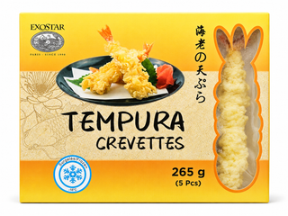 CREVETTES TEMPURA GÉANTES PREMIUM 5PCS (265GR) Origine: Vietnam