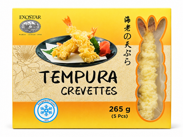 CREVETTES TEMPURA GÉANTES PREMIUM 5PCS (265GR) Origine: Vietnam