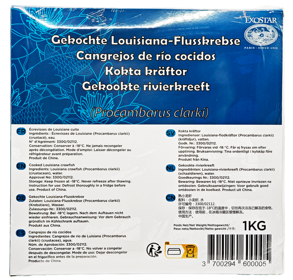 ÉCREVISSES DE LOUISIANE CUITES 1KG Origine: Chine