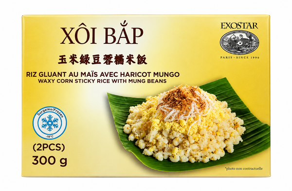 RIZ GLUANT AU MAÏS ET AUX HARICOTS MUNGO, 300 G Origine: Vietnam