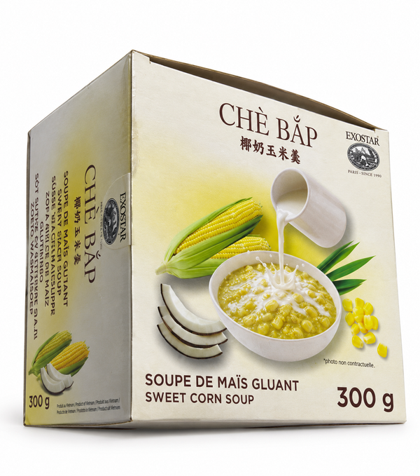 SOUPE DE MAÏS GLUANT AU LAIT DE COCO EXOSTAR – 300 G Origine: Vietnam