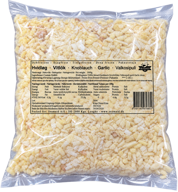 AIL HACHÉ SURGELÉ SEAMAID – Tỏi băm 1 KG Exostar Paris