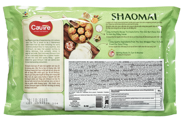 BOUCHÉES AUX CREVETTES "SHAO MAI" 480G - CAUTRE Origine: Vietnam