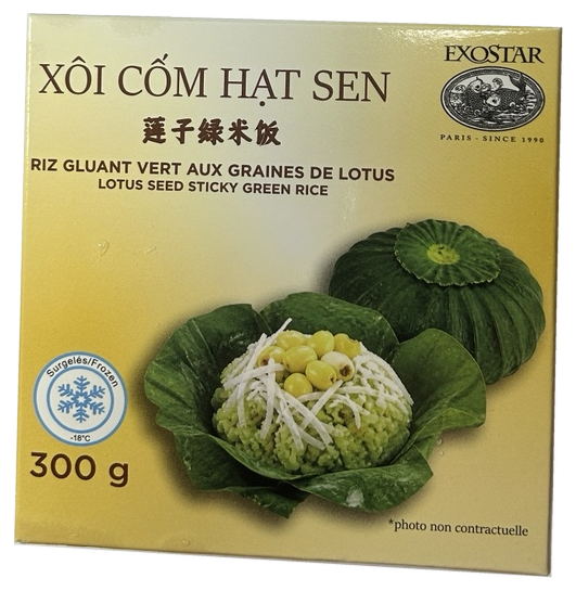 RIZ GLUANT VERT AUX GRAINES DE LOTUS-Xôi Cốm Hạt Sen EXOSTAR 300 G Exostar Paris